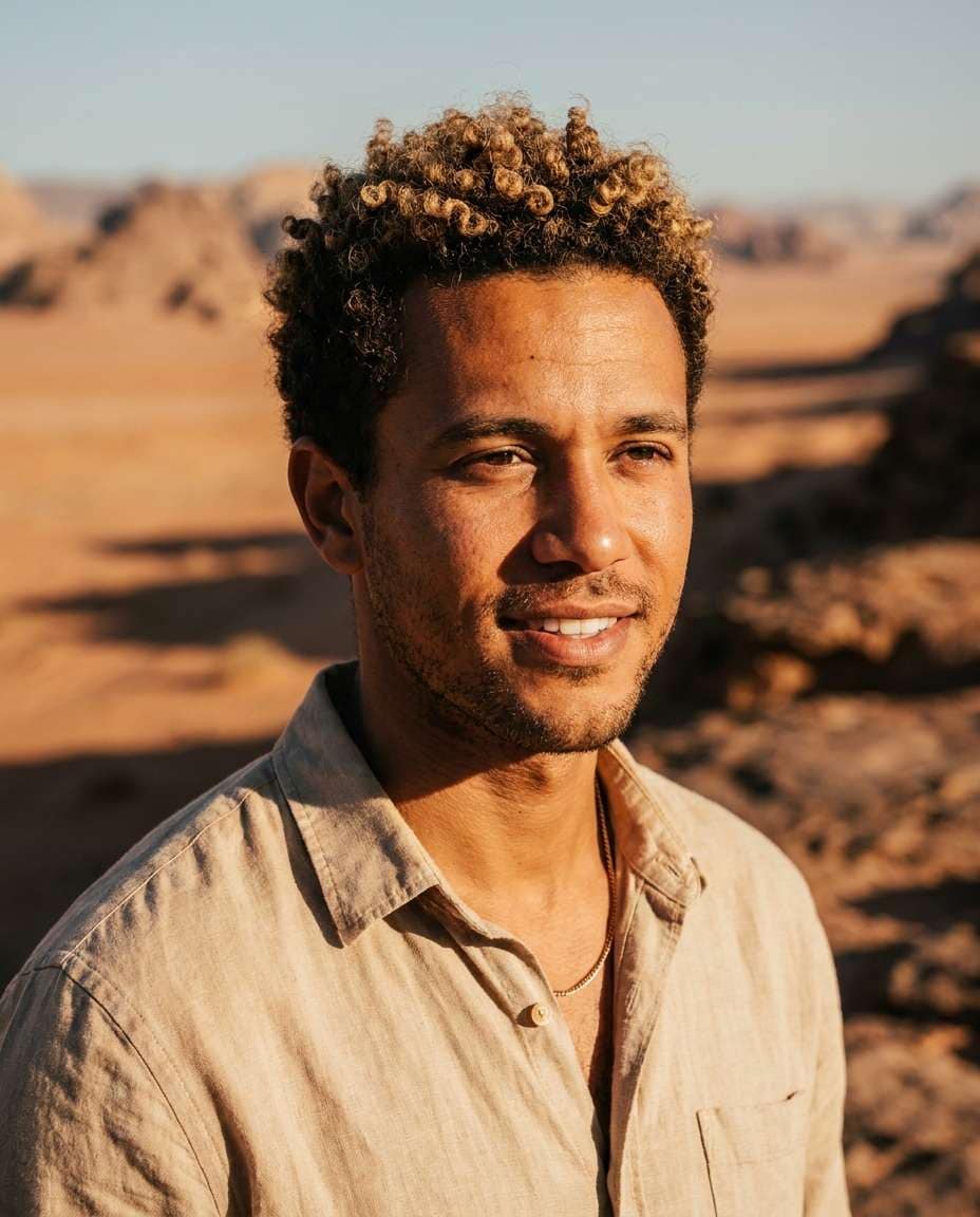 Desert Sun Coils AI portrait