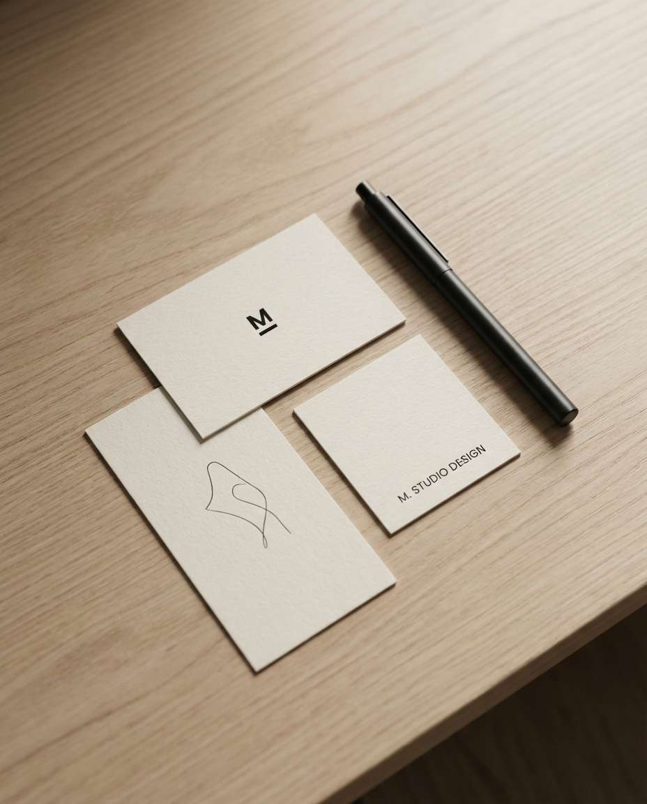 Desk Flat Lay Set AI portrait — AI Minimalist Card Prompts