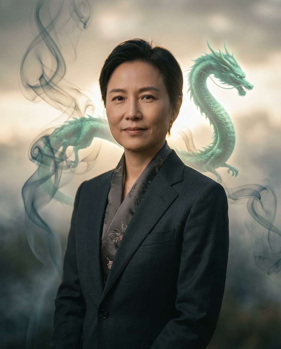 Eastern Dragon Elegance AI portrait example — Gemini AI Dragon Photo Prompt