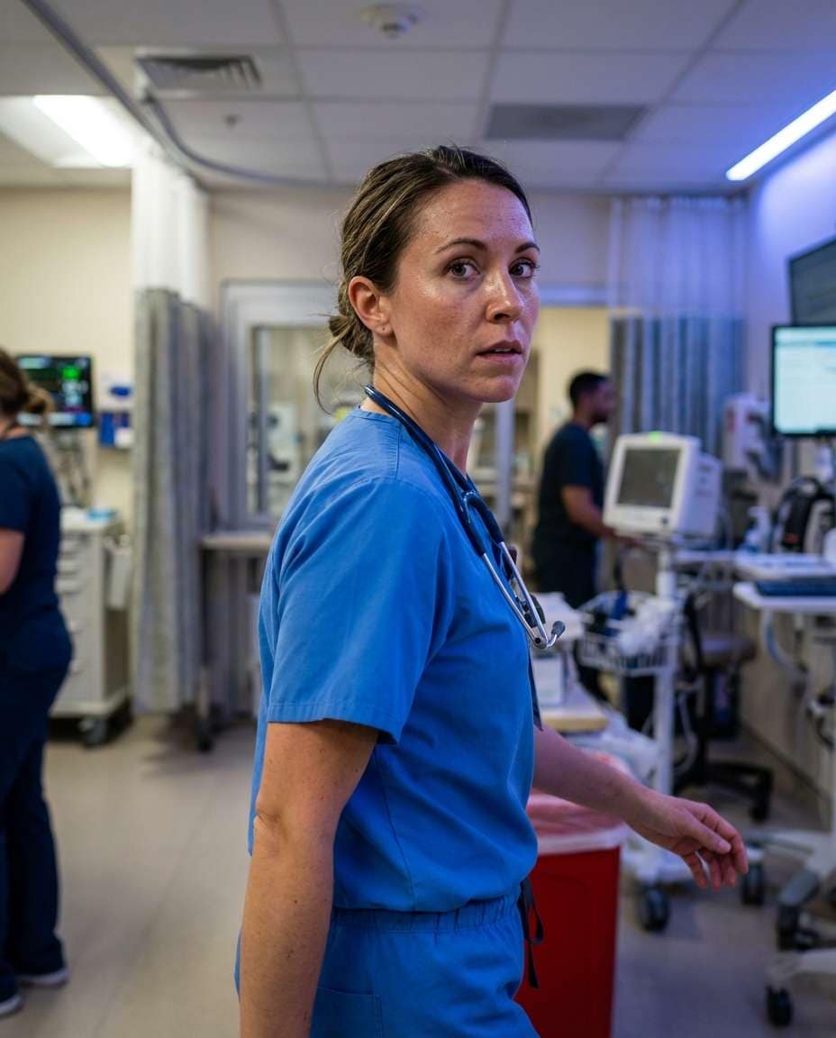 Emergency Room Glance AI portrait example — Gemini AI Doctor Photo Prompt