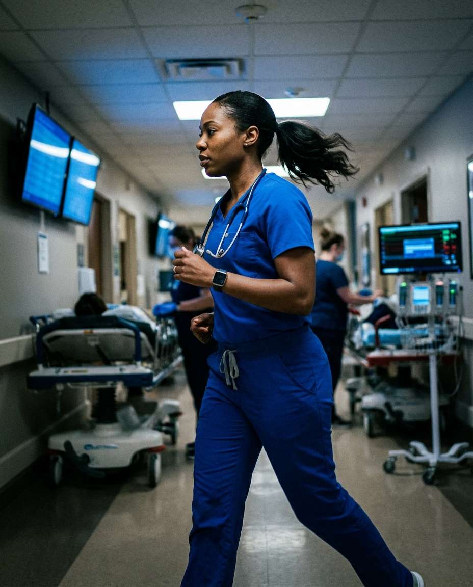 ER Action Moment AI portrait example — Gemini AI Doctor Photo Prompt
