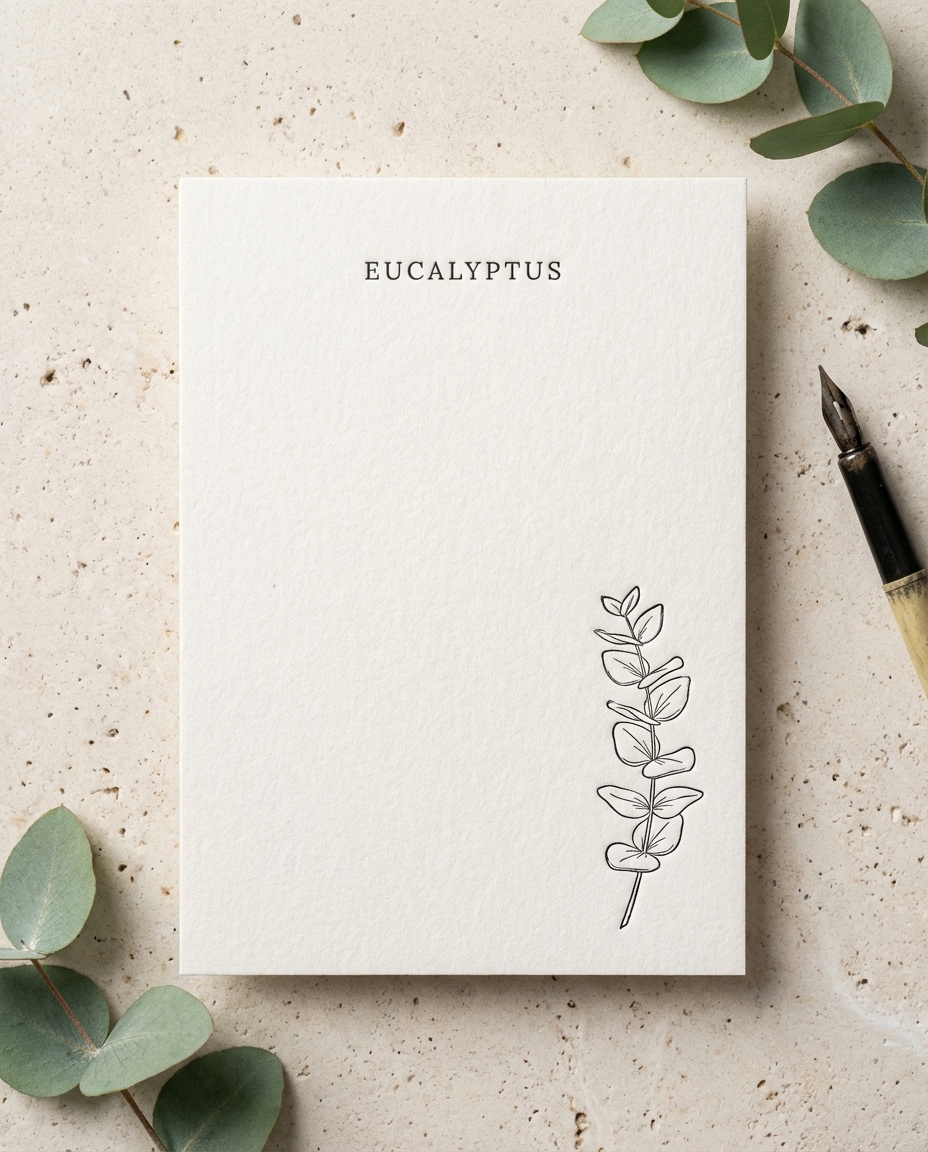 Eucalyptus Corner AI portrait — AI Minimalist Card Prompts
