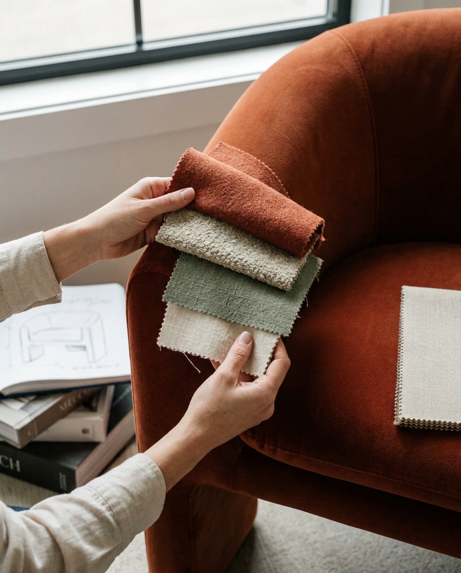 Fabric Swatch Match AI portrait — Gemini AI Prompt for Furniture