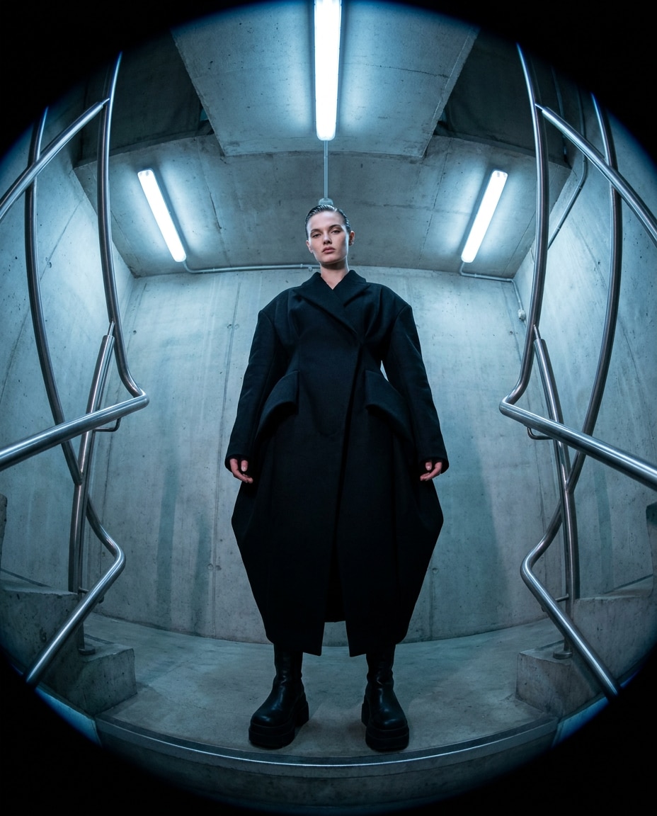 Fashion Stairwell AI portrait — Free Copy & Paste