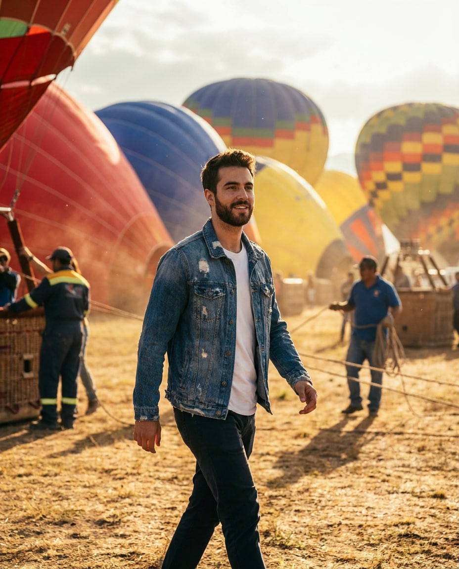 Festival Balloon Field AI portrait example — AI Hot Air Balloon Prompts for Gemini & ChatGPT