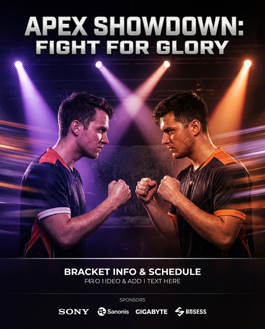 Fighting Game Hype AI portrait — Gemini AI Esports Poster Prompts
