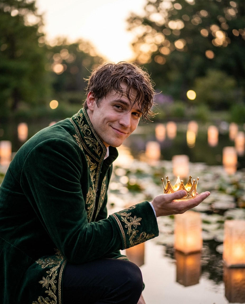 Frog Prince Reveal AI portrait example — Gemini AI Fairytale Prompt