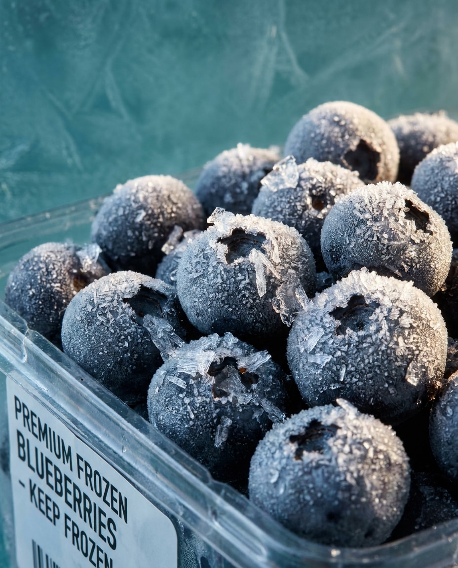 Frozen Blueberry Pile AI portrait example — AI Blueberry Image Prompts for Gemini & ChatGPT