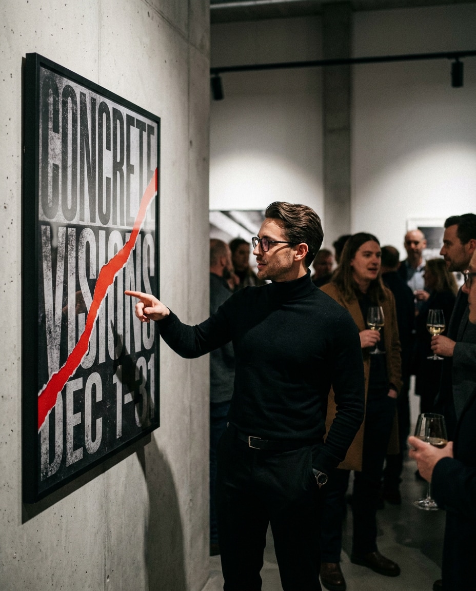 Gallery Reveal Moment AI portrait — Gemini AI Dark Aesthetic Poster Prompts