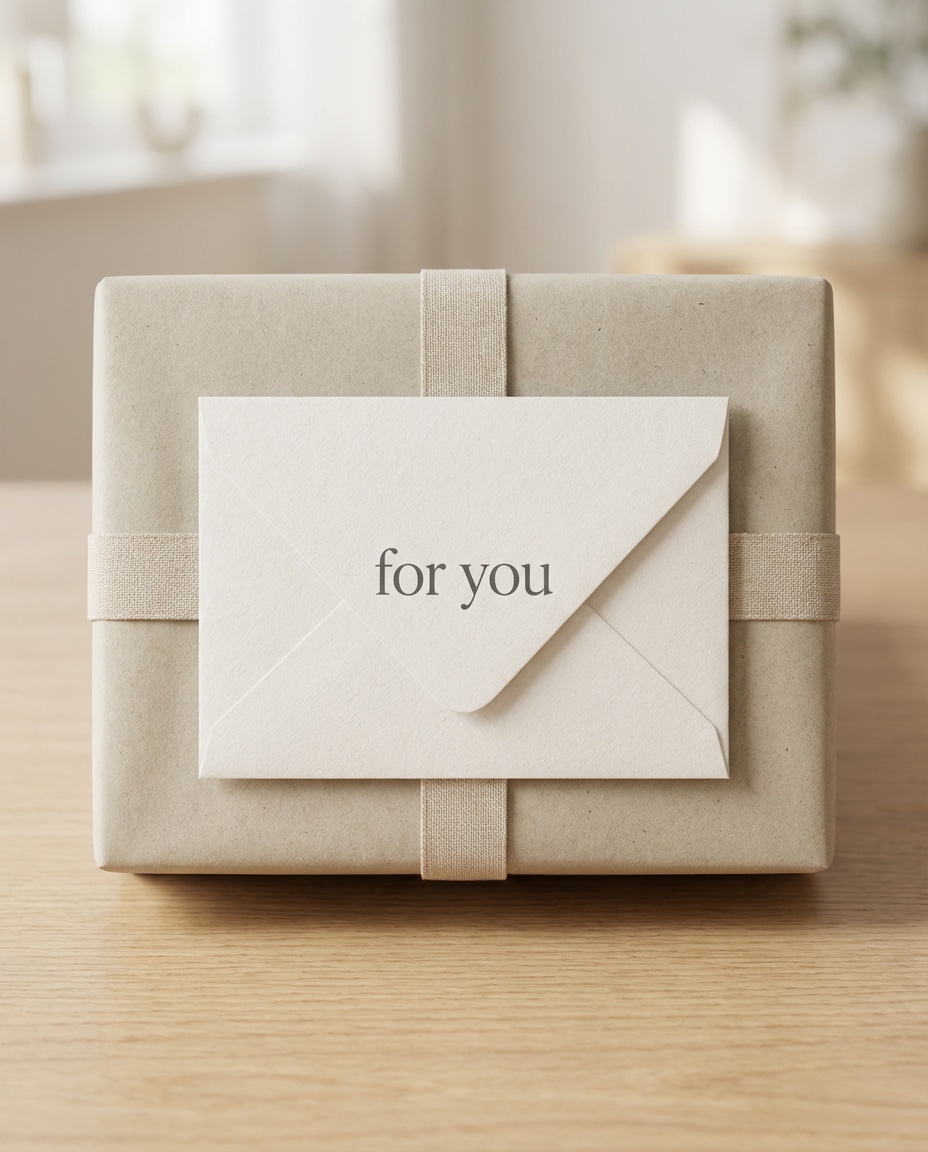 Gift Wrap Insert AI portrait example — AI Minimalist Card Prompts