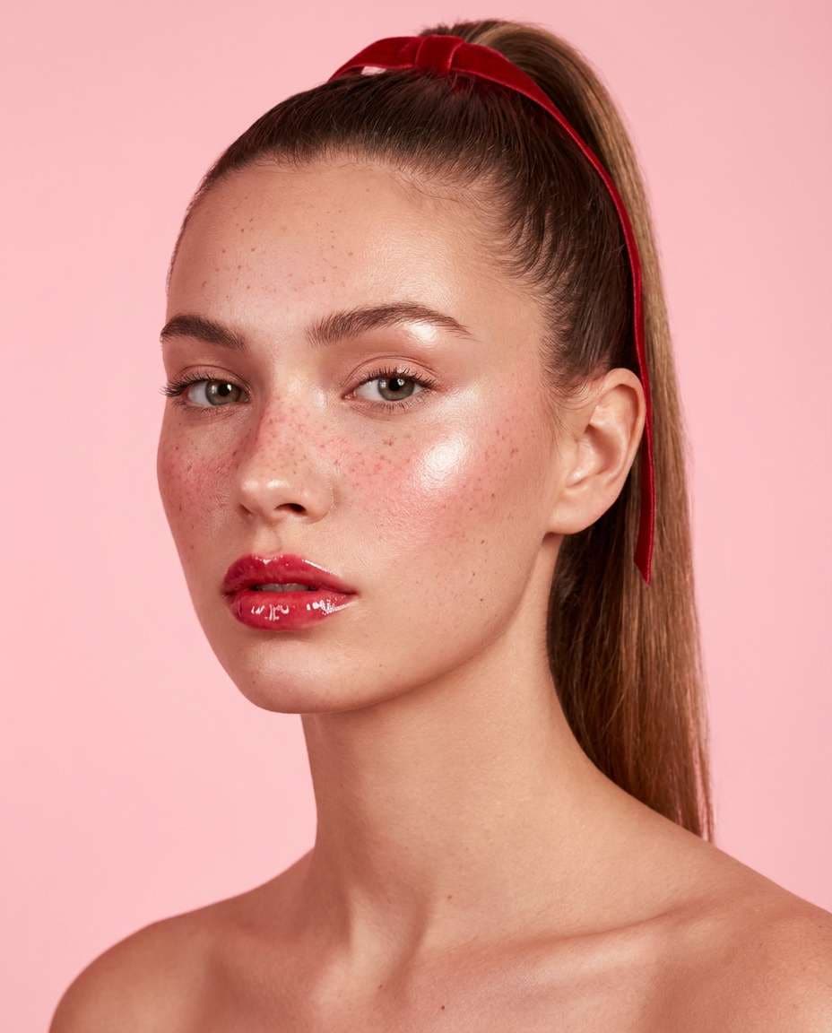 Glossy Berry Beauty Editorial AI portrait — Strawberry Aesthetic Prompts for Gemini & ChatGPT