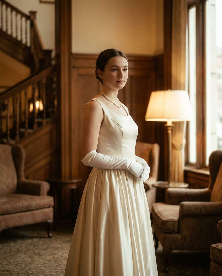 Gloves and Pearls AI portrait