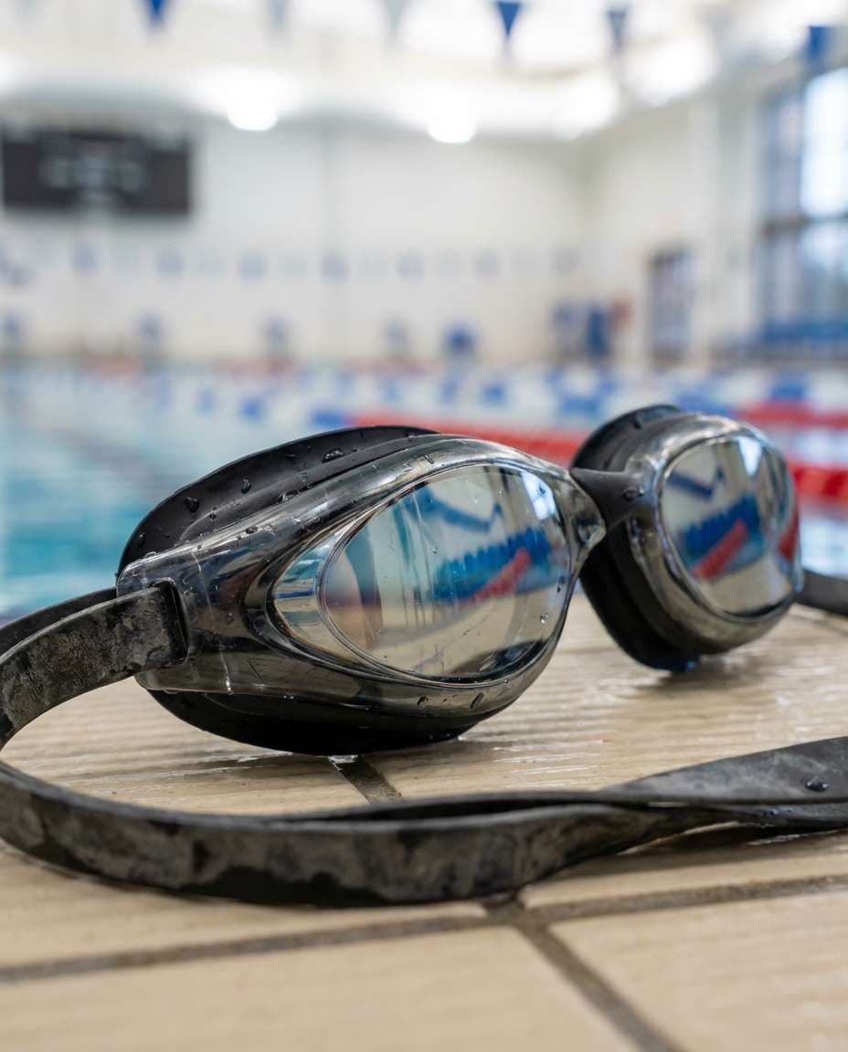 Goggles Reflection Detail AI portrait example — Gemini AI Swimmer Photo Prompts