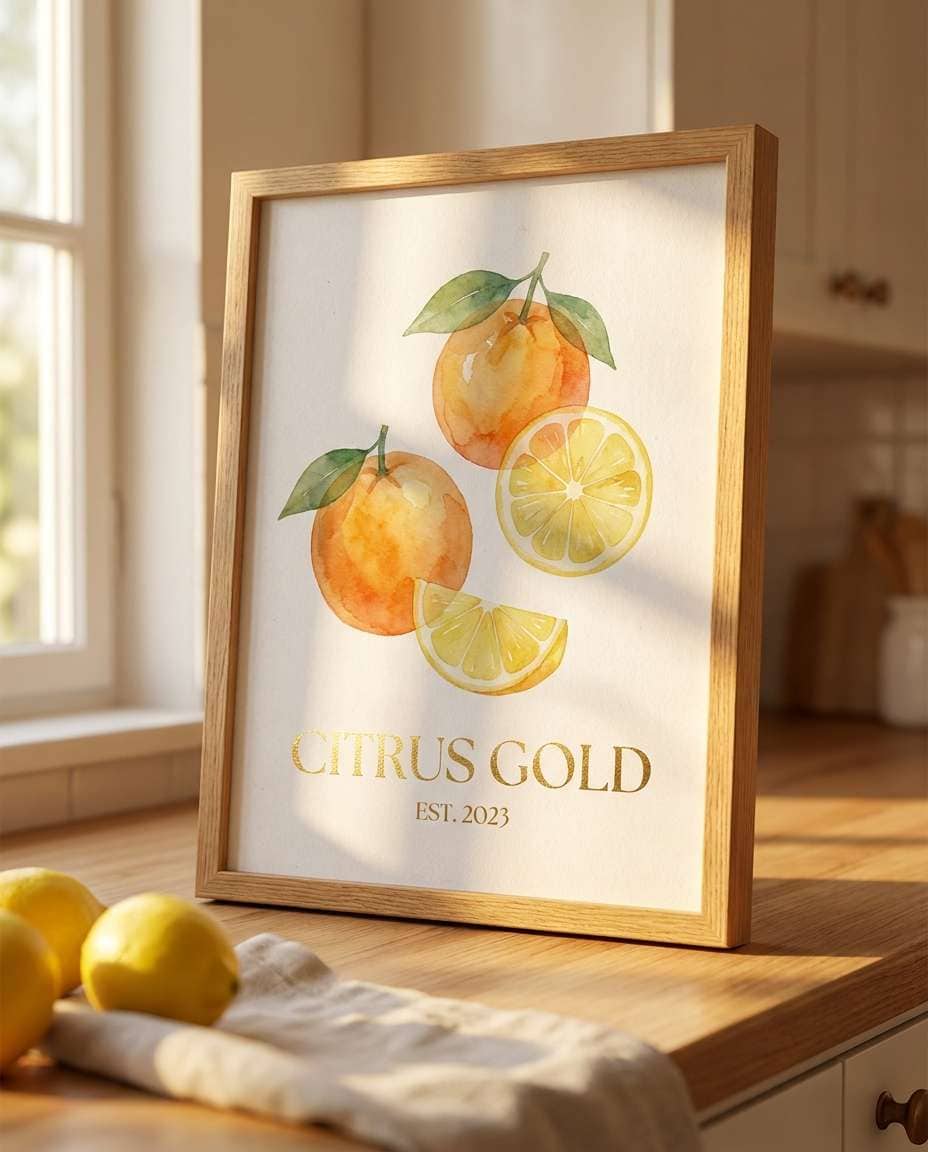 Golden Hour Citrus Poster AI portrait