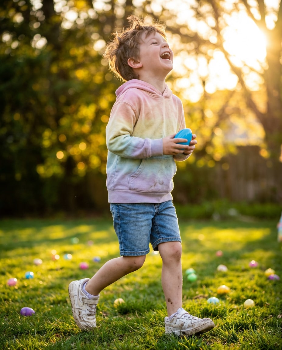 Golden Hour Egg Hunt AI portrait