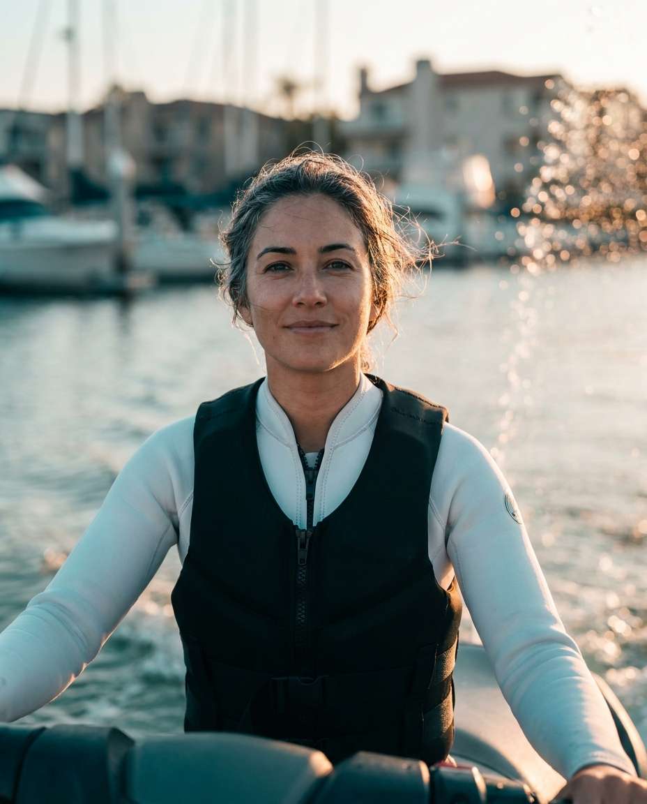 Golden Hour Marina AI portrait