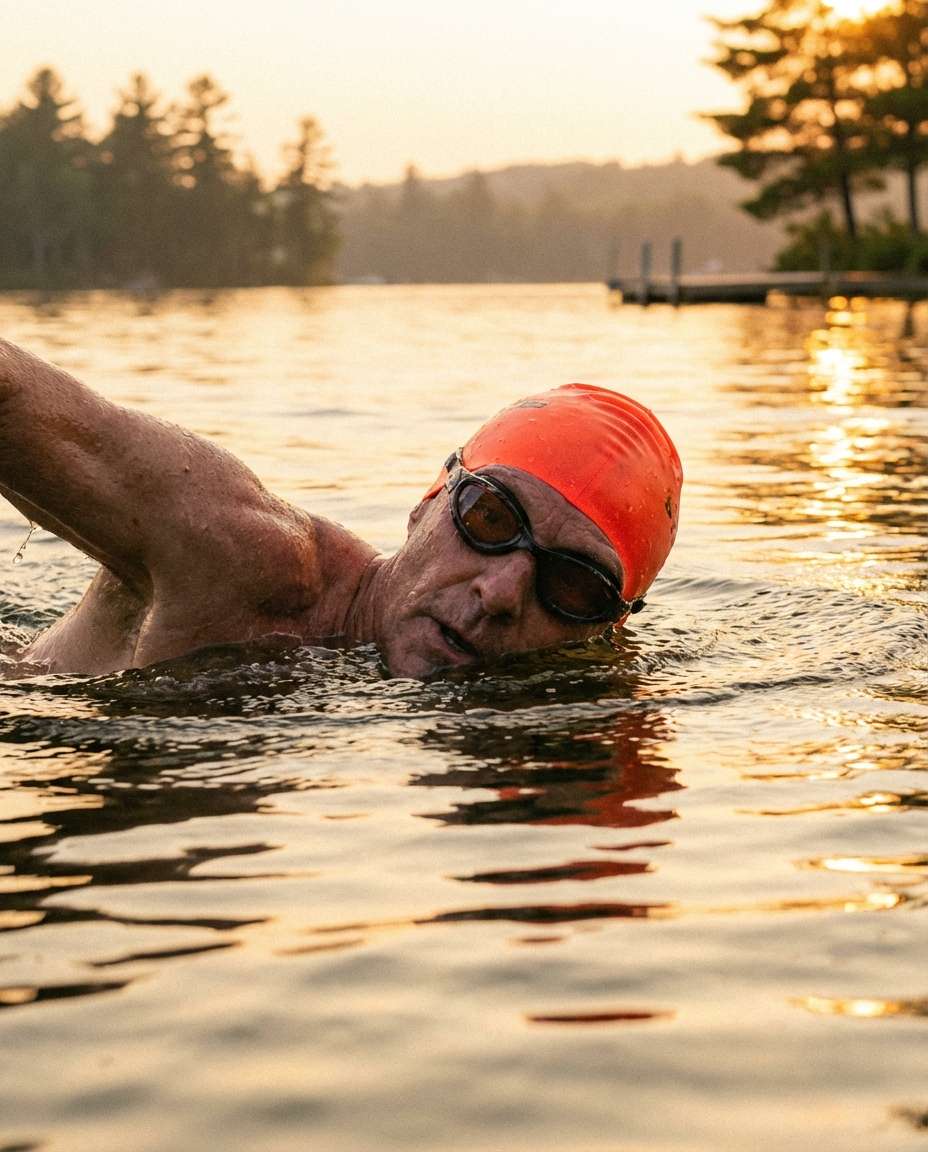 Golden Hour Open Water AI portrait