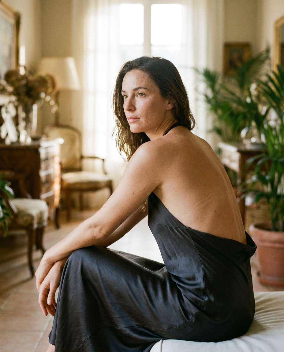 Golden Hour Portrait AI portrait — Gemini AI Backless Dress Prompt