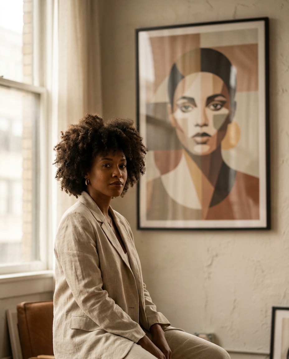 Golden Hour Portrait AI portrait — Geometric Poster Prompts
