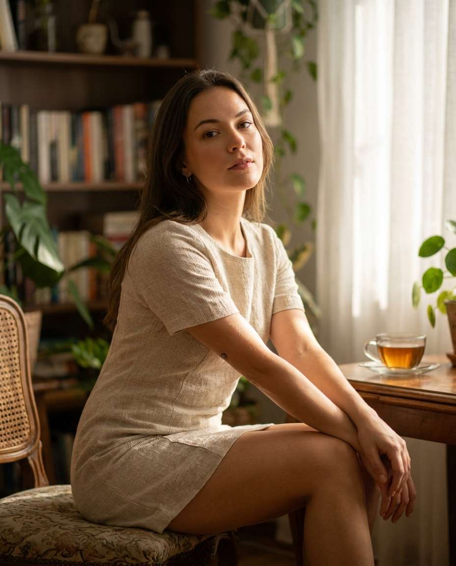 Golden Hour Portrait AI portrait — Gemini AI Short Dress Prompt