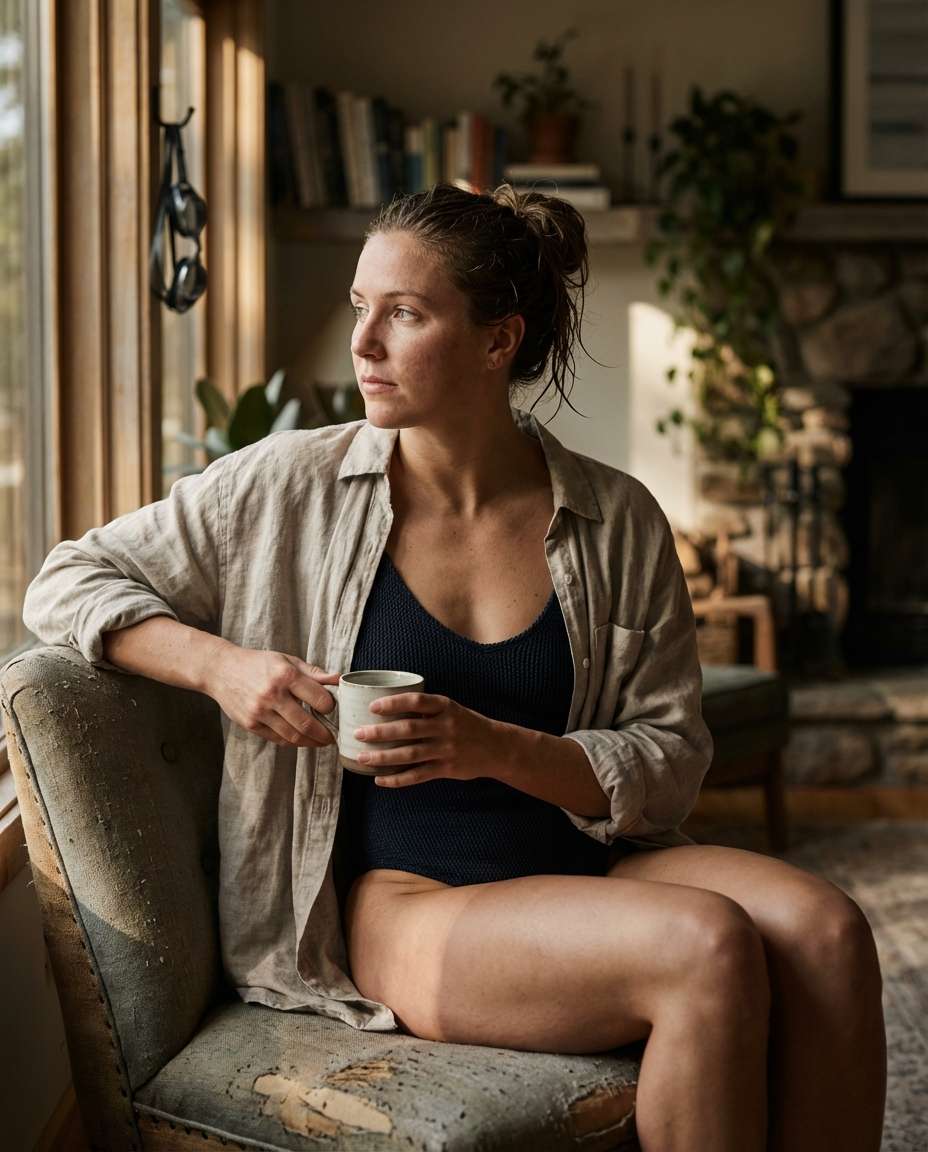 Golden Hour Portrait AI portrait example — Gemini AI Swimmer Photo Prompts