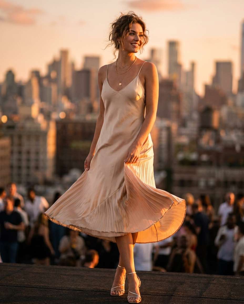 Golden Hour Rooftop AI portrait