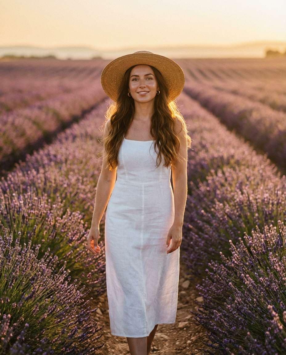 Golden Hour Row Walk AI portrait