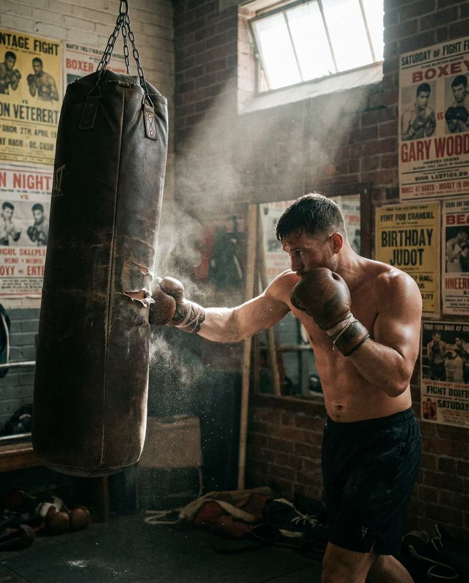 Gritty Gym Training AI portrait — Gemini AI Boxing Photo Prompts