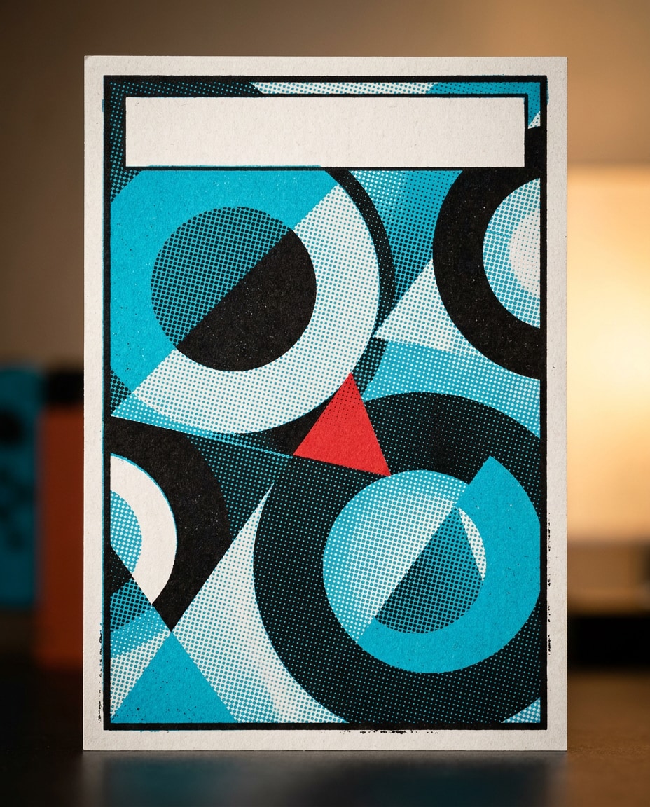 Halftone Geometry Pop AI portrait — Geometric Poster Prompts
