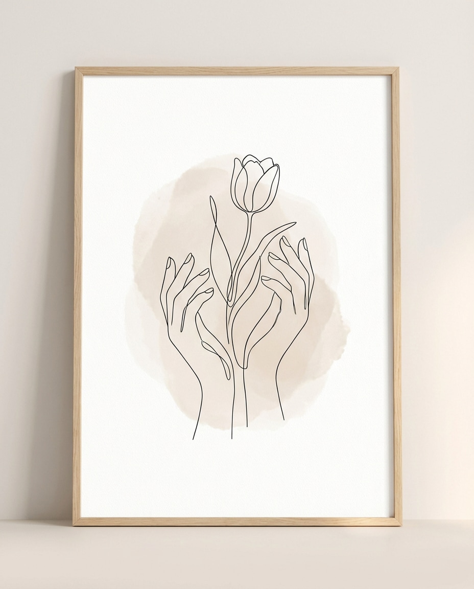 Hands Holding Flower AI portrait