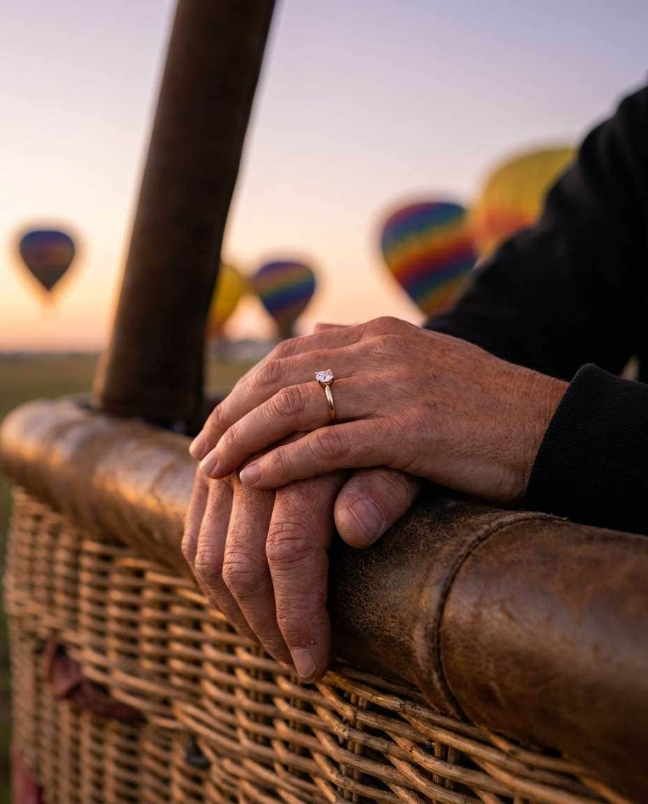 Hands on Basket Detail AI portrait example — AI Hot Air Balloon Prompts for Gemini & ChatGPT