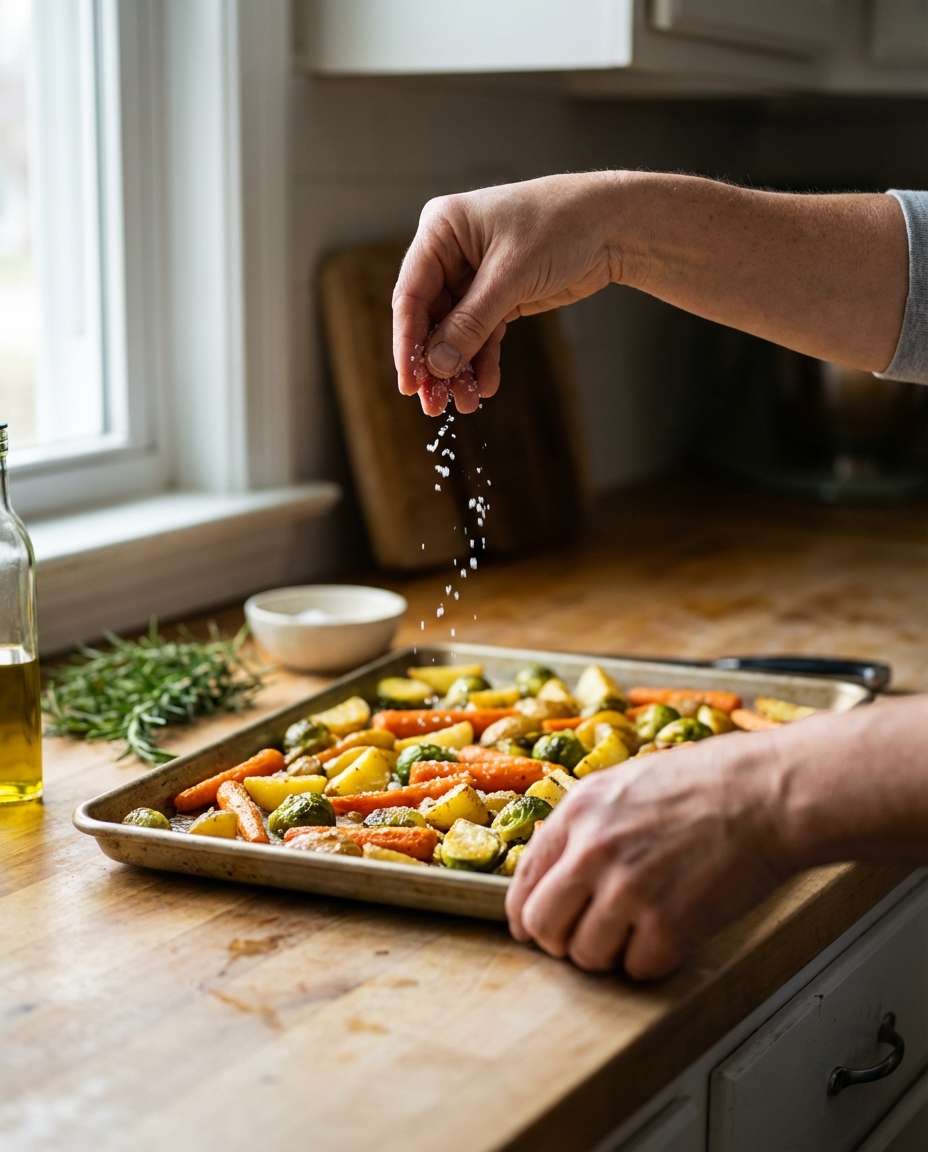 Hands Sprinkle Salt AI portrait example — AI Food Photography Prompt