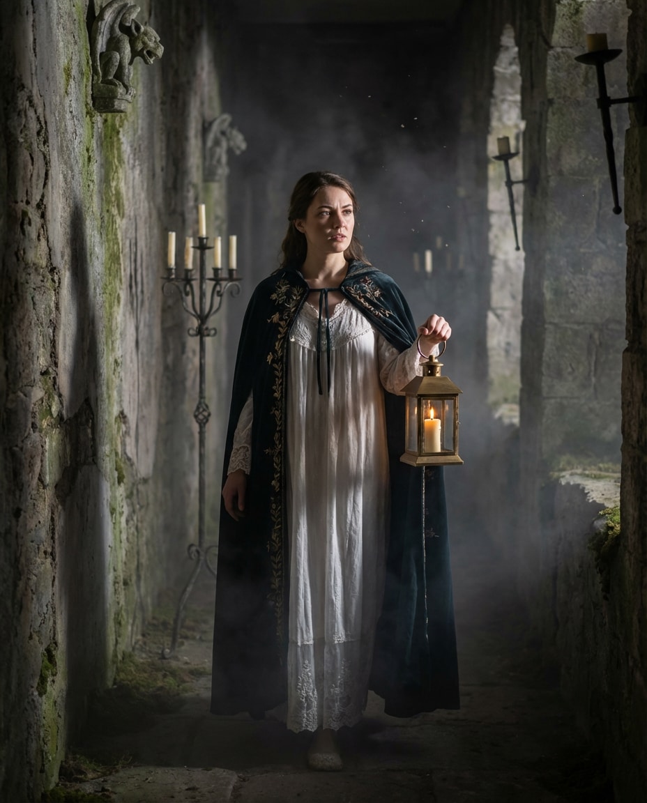 Haunted Castle Heroine AI portrait — Gemini AI Fairytale Prompt