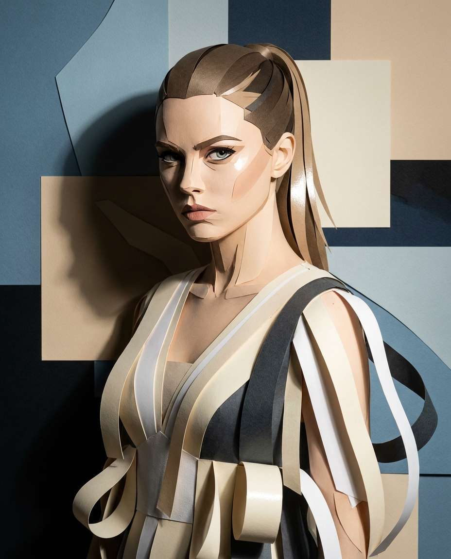 High Fashion Collage AI portrait