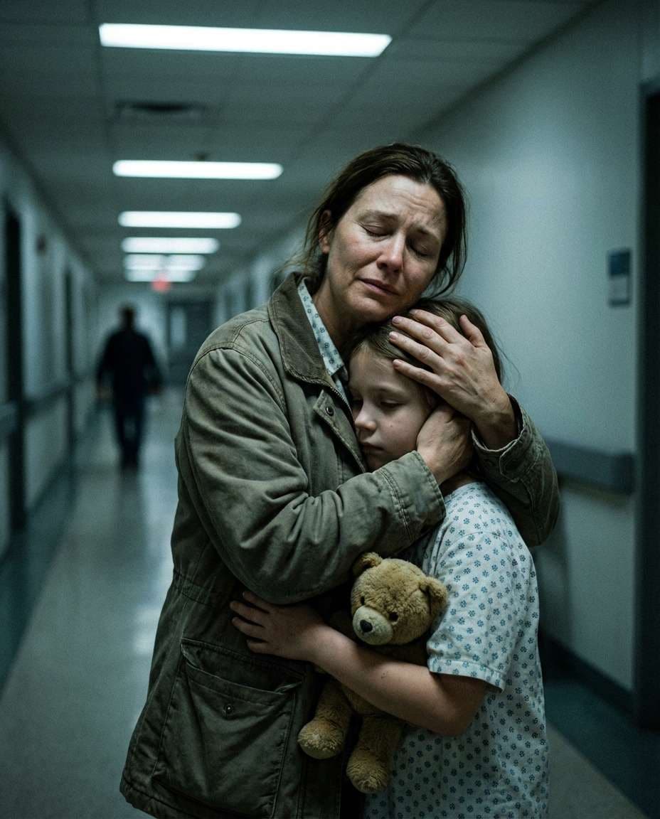 Hospital Corridor Courage AI portrait example — Gemini Hug My Youngself Prompt