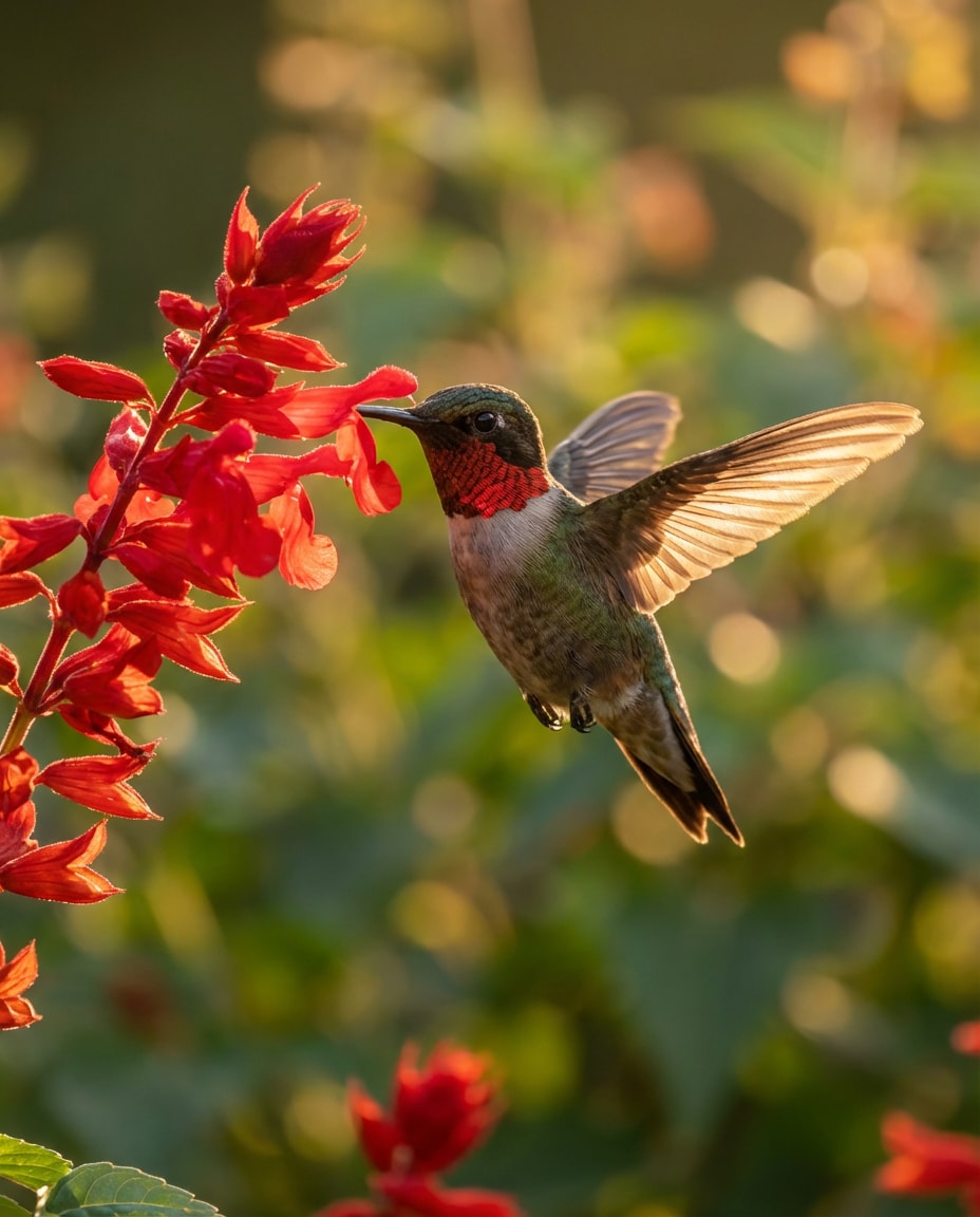 Hummingbird Iridescence AI portrait — Gemini AI Bird Prompt