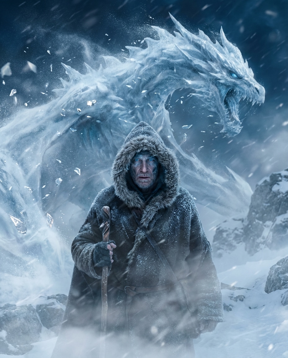 Ice Dragon Blizzard AI portrait