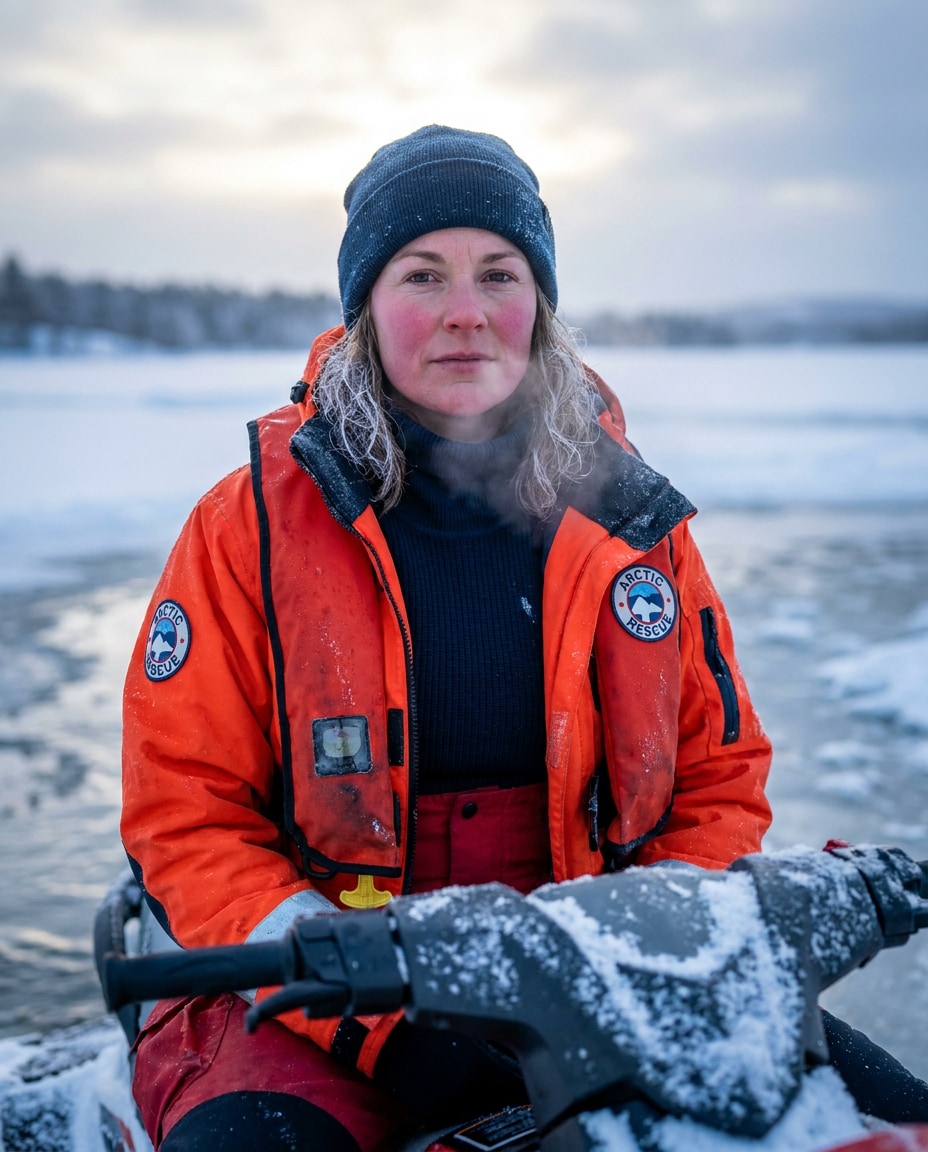 Icy Lake Contrast AI portrait example — Gemini AI Jet Ski Photo Prompts for Cinematic, Realistic Action Shots