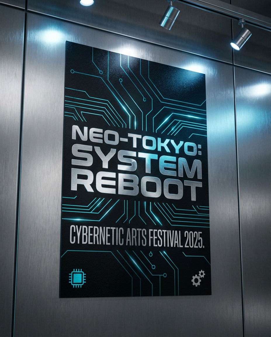 Industrial Tech Noir AI portrait — Gemini AI Dark Aesthetic Poster Prompts