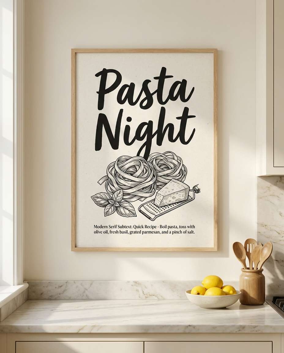 Italian Pasta Typography AI portrait