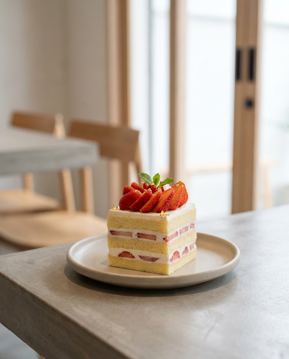 Japanese Patisserie AI portrait — Gemini AI Strawberry Shortcake Photo Prompt