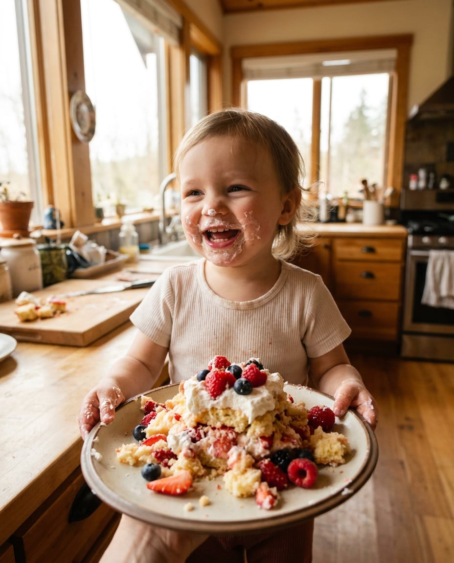 Kid Birthday Joy AI portrait — Gemini AI Strawberry Shortcake Photo Prompt