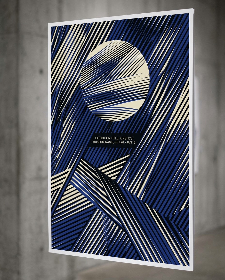 Kinetic Diagonal Lines AI portrait — Geometric Poster Prompts
