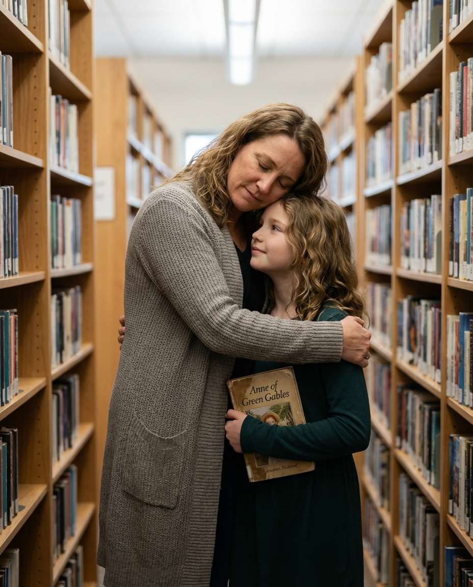 Library Quiet Support AI portrait example — Gemini Hug My Youngself Prompt