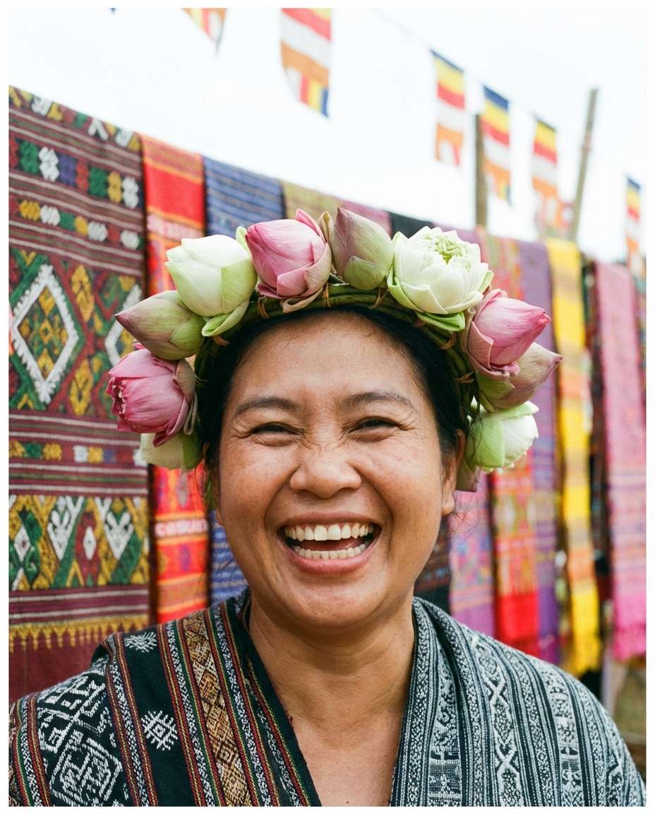 Lotus Crown Festival AI portrait example — AI Lotus Flower Photo Prompt
