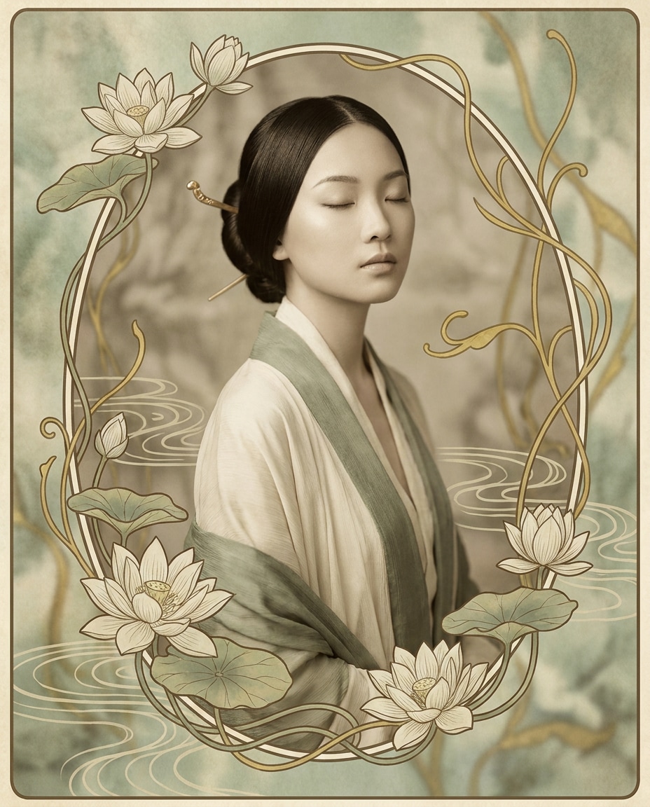 Lotus Serenity AI portrait example — Free Copy & Paste