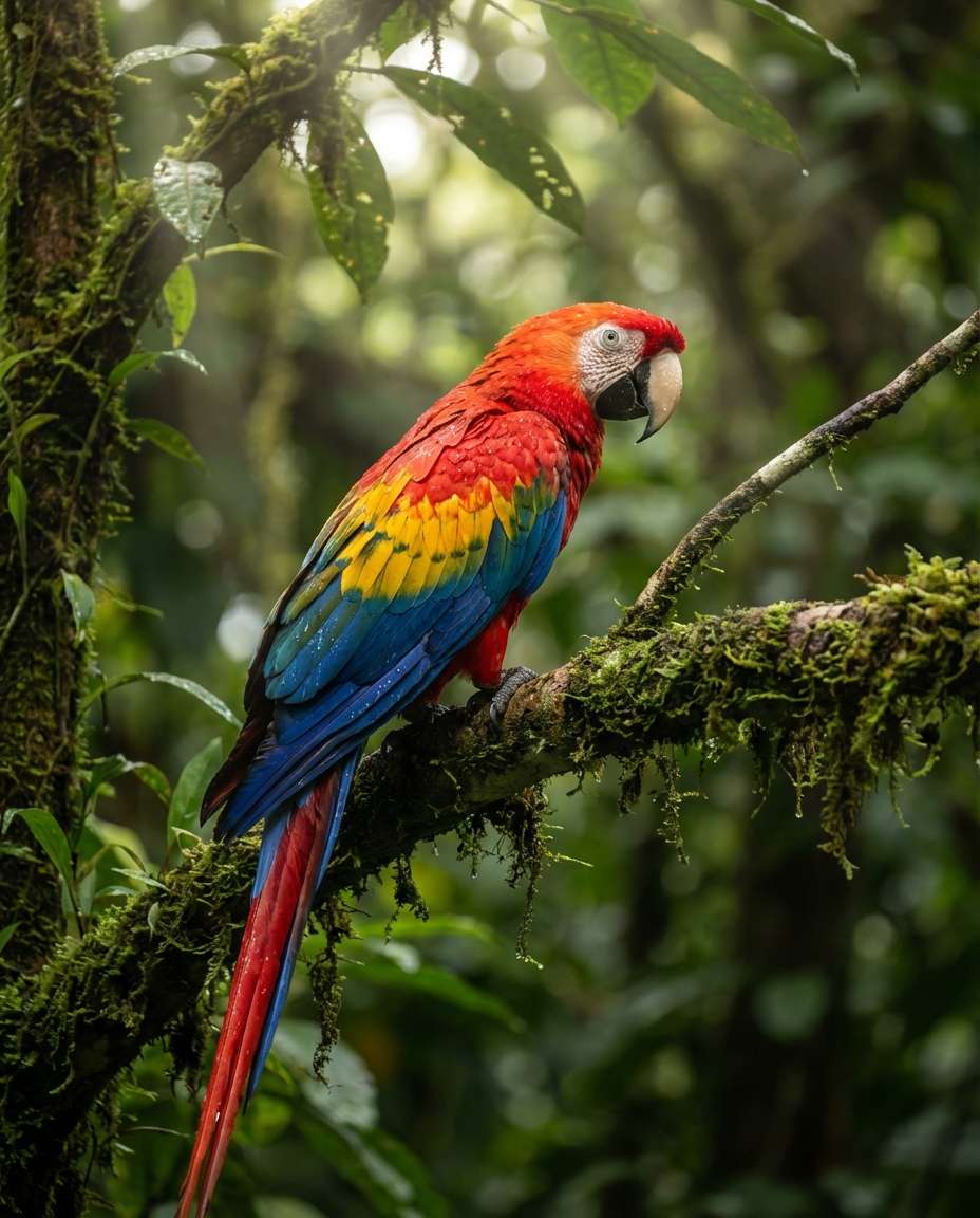 Macaw Color Splash AI portrait — Gemini AI Bird Prompt
