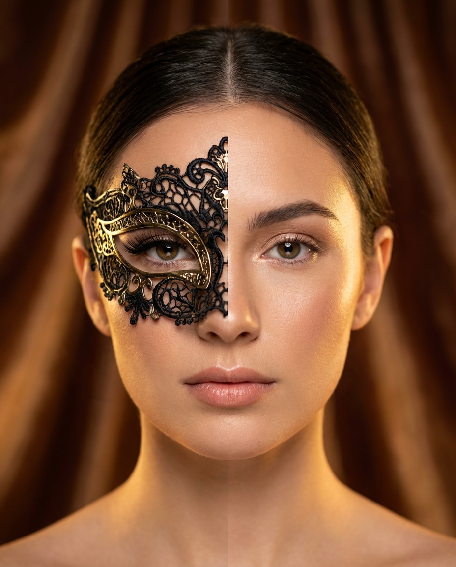 Mask Reveal Cut AI portrait