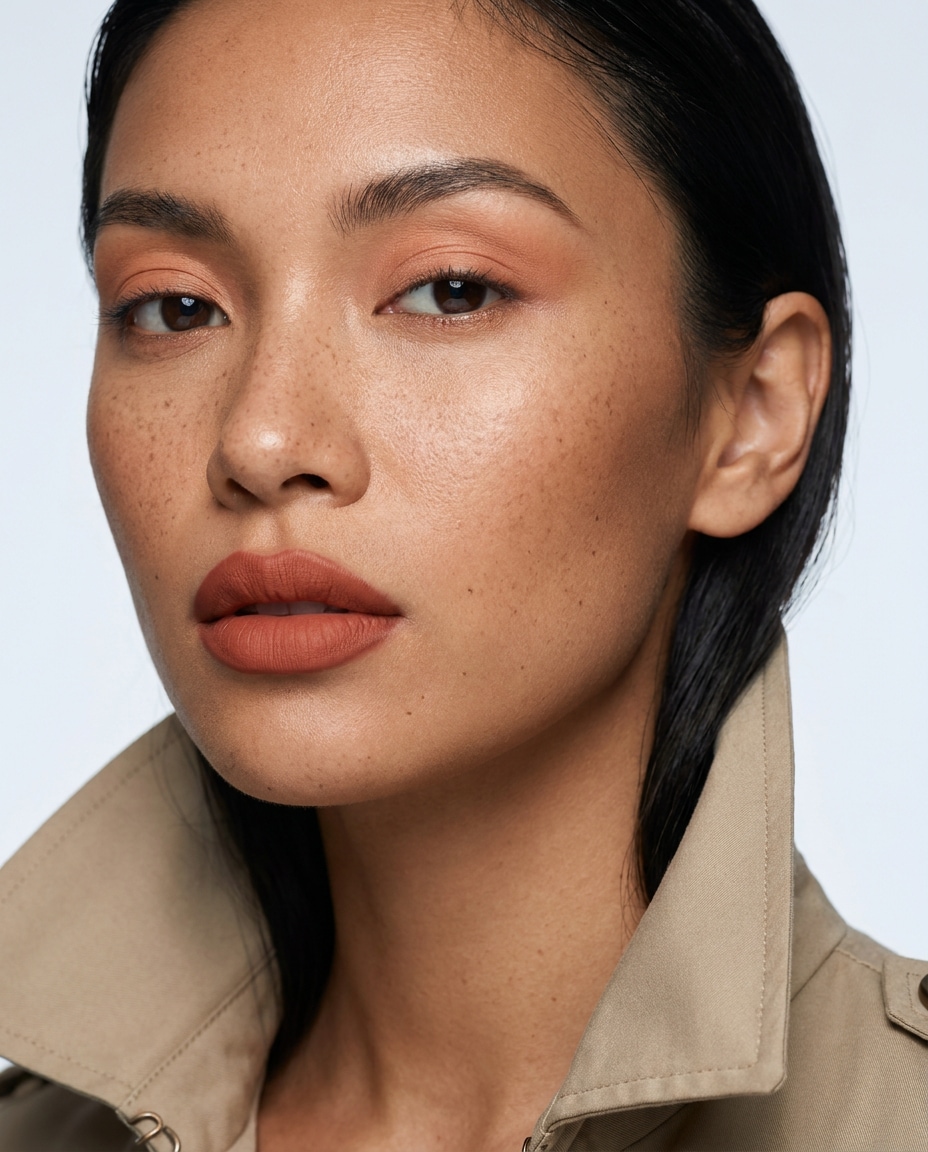 Matte Terracotta Editorial AI portrait