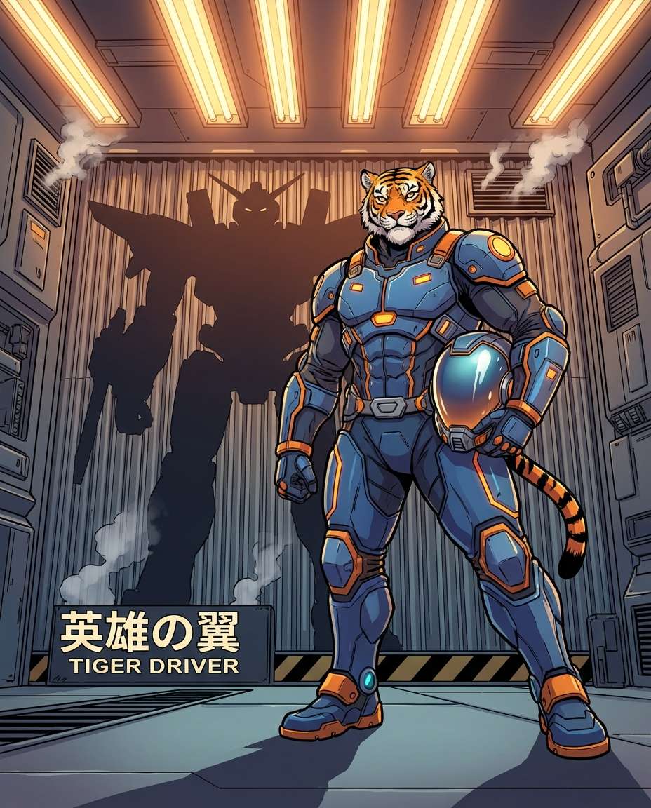 Mecha Pilot Suit AI portrait example — Gemini AI Furry Prompt
